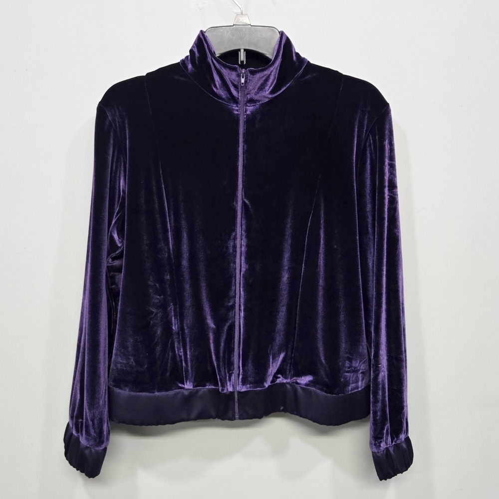 Coldwater Creek Velvet Jacket Medium Petite Purple Whimsigoth Fairy‎ Grunge Y2K